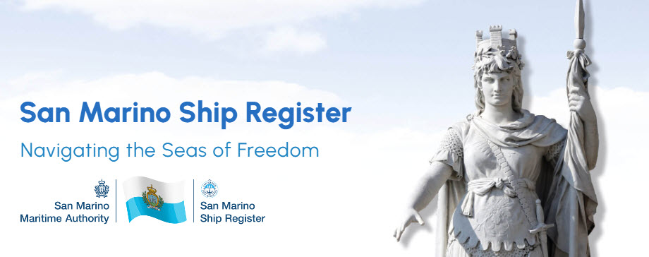 Luxury yacht flying the San Marino flag, illustrating fast 48-hour registration services by ARGOLIS Yacht Lines.